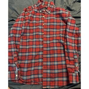 American Eagle Outfitters Red Plaid Button Up Shirt Classic Fit  0214